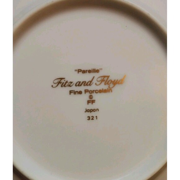 Set Of 4 Vintage Fitz & Floyd Pareille Porcelain Dinner Plates 11" - Picture 2 of 2